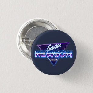 Badge Rond 2,50 Cm Gavin Newsom 2028 Pour Président Rétro 80s