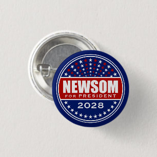 Badge Rond 2,50 Cm Gavin Newsom pour Président 2028