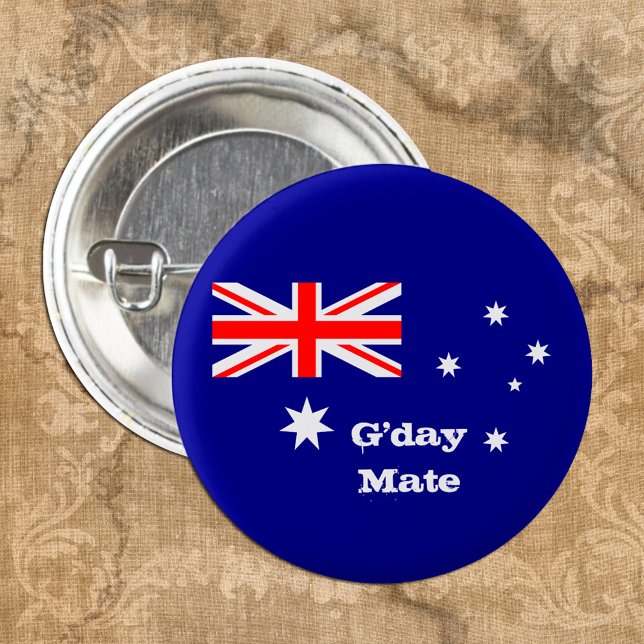 Badge Rond 2,50 Cm G'day Mate & Australian Flag fashion / Australia (Créateur téléchargé)