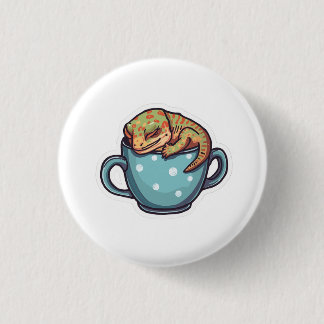 Badge Rond 2,50 Cm Gecko endormi
