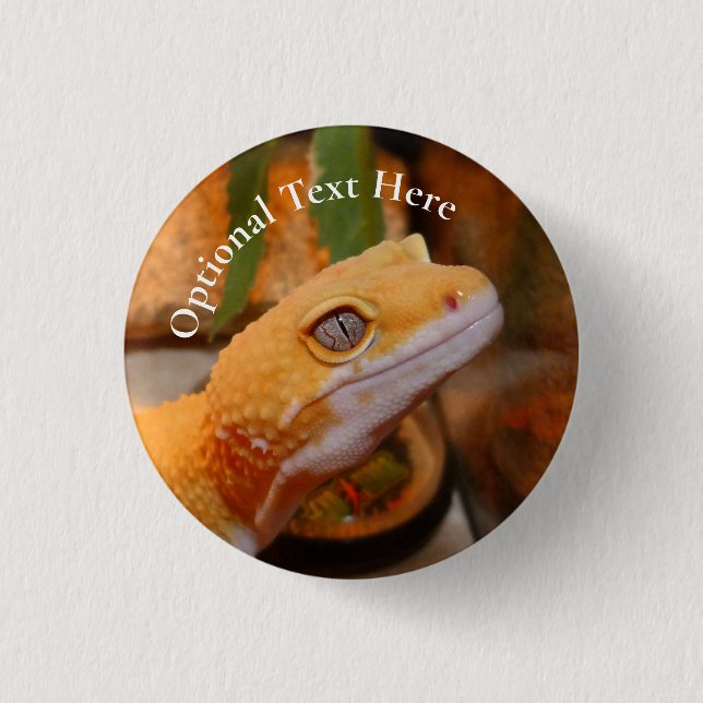 Badge Rond 2,50 Cm Gecko jaune léopard (Devant)