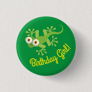 Badge Rond 2,50 Cm Gecko Lizards Anniversaire Fête Fille mignonne Bou