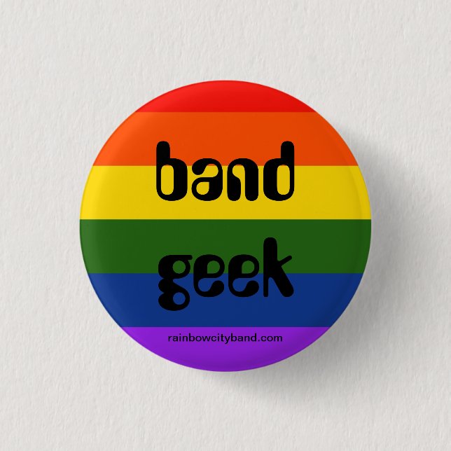 Badge Rond 2,50 Cm Geek de bande d'arc-en-ciel (Devant)