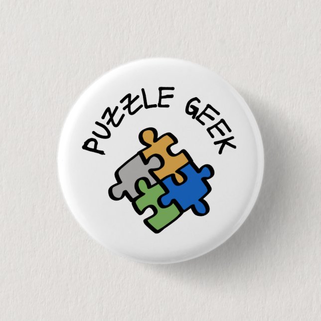 Badge Rond 2,50 Cm Geek de puzzle (Devant)
