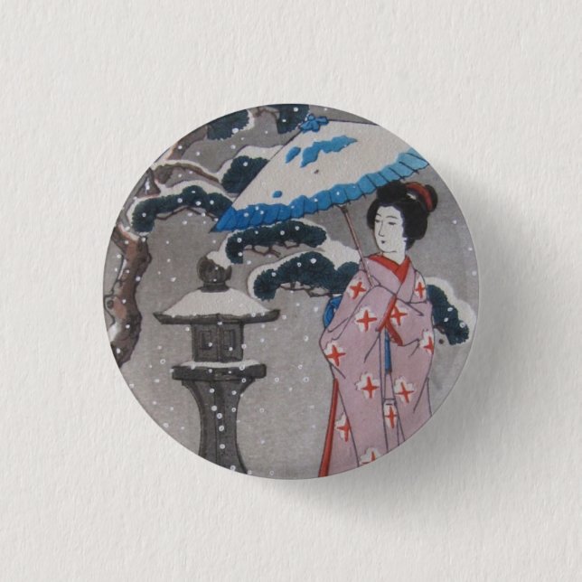 Badge Rond 2,50 Cm Geisha (Devant)
