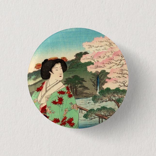 Badge Rond 2,50 Cm Geisha (Devant)