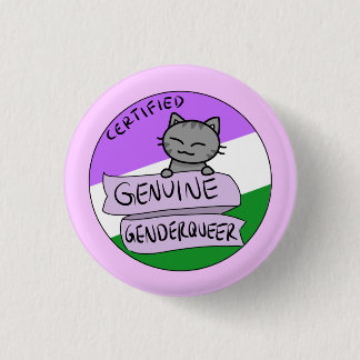Badge Rond 2,50 Cm Genderqueer véritable
