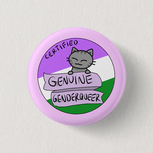 Badge Rond 2,50 Cm Genderqueer véritable (Devant)