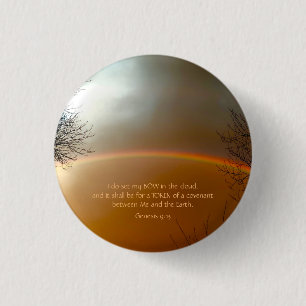 Badge Rond 2,50 Cm Genèse arc-en-ciel Écriture verset biblique 