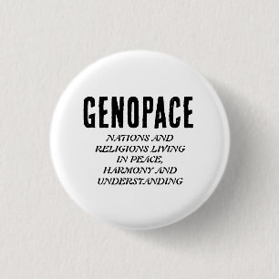 Badge Rond 2,50 Cm GENOPACE Les nations et les religions vivant en pa