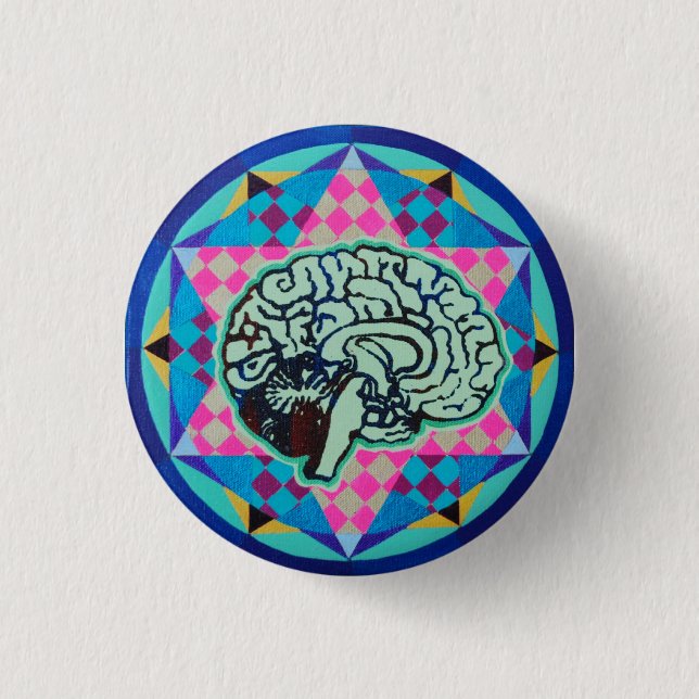 Badge Rond 2,50 Cm Geo-Cerveau (Devant)