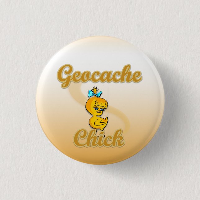 Badge Rond 2,50 Cm Geocache Chick (Devant)