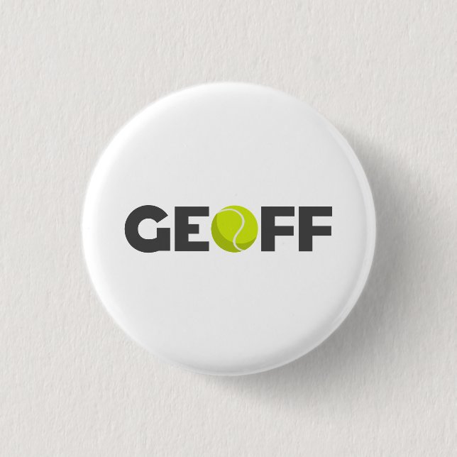 Badge Rond 2,50 Cm Geoff Tennis (Devant)