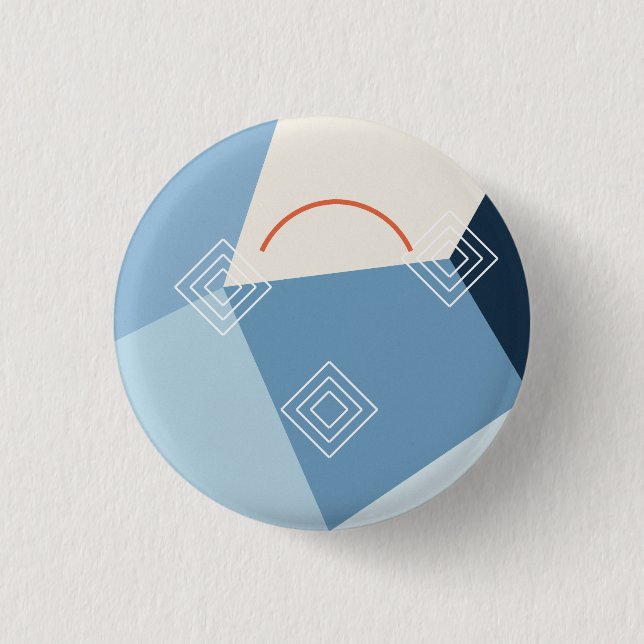Badge Rond 2,50 Cm Géométrie de glacier bleu glace (Devant)