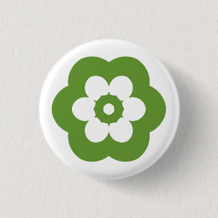 Badge Rond 2,50 Cm Géométrique 290514 (3) - Avocado Green on White