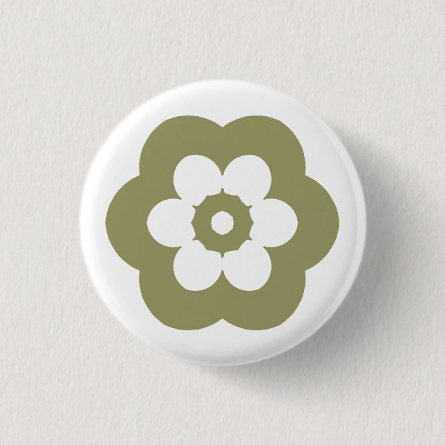 Badge Rond 2,50 Cm Géométrique 290514 (3) - Khaki blanc (Devant)