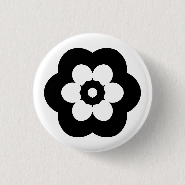 Badge Rond 2,50 Cm Géométrique 290514 (3) - Noir (Devant)