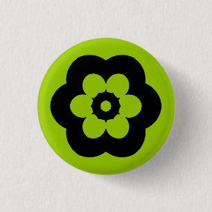 Badge Rond 2,50 Cm Géométrique 290514 (3) - Noir sur Martian Green