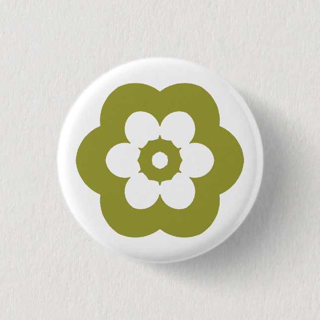 Badge Rond 2,50 Cm Géométrique 290514 (3) - Olive on White (Devant)