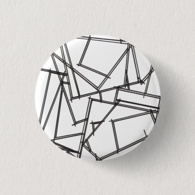 Badge Rond 2,50 Cm Géométrique noir et blanc (Devant)