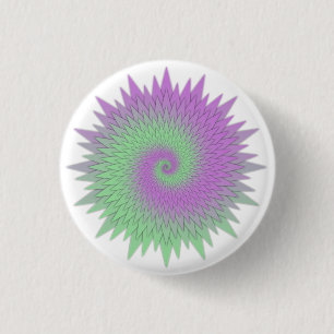 Badge Rond 2,50 Cm Géométrique Violet et Vert