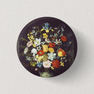 Badge Rond 2,50 Cm Georg Flegel Gros morceau de fleurs (en niche)