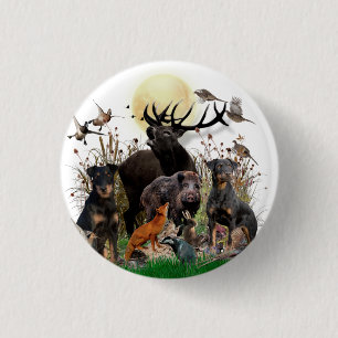 Badge Rond 2,50 Cm German Hunting Terrier (Jagdterrier)