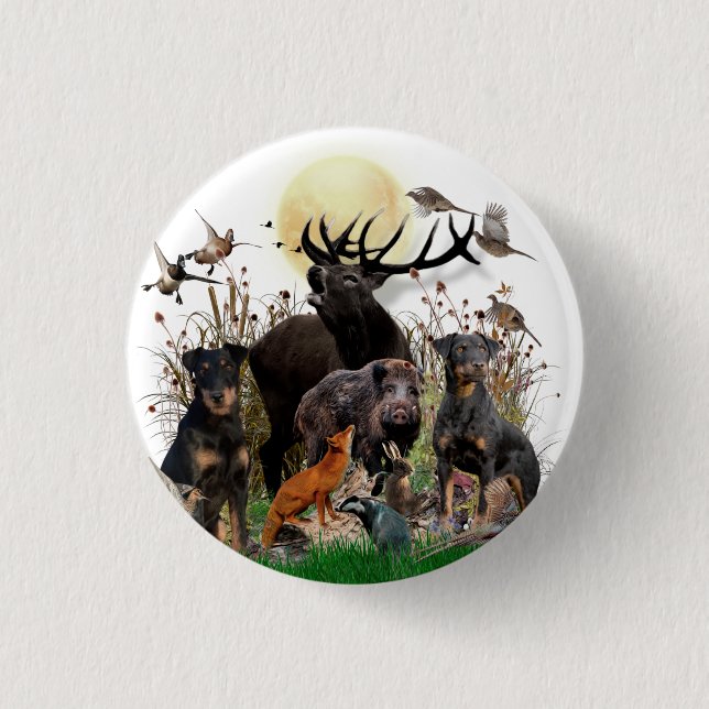 Badge Rond 2,50 Cm German Hunting Terrier (Jagdterrier)  (Devant)