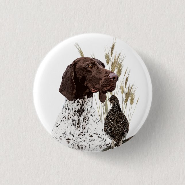 Badge Rond 2,50 Cm German Shorthaired Pointers (GSP) Postcard Coffee  (Devant)