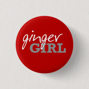 Badge Rond 2,50 Cm Ginger Girl Redhead Freckles