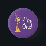 Badge Rond 2,50 Cm Girafe Kids Birthday Party Cute I'm One Pin<br><div class="desc">This adorable giraffe is here for your child's birthday ! It says I'm One ! Works great for a cute kids first birthday, a zoo party, or just a kid that loves giraffes at any age ! Tu peux changer le texte ! The adorable baby animal is wearing a little...</div>