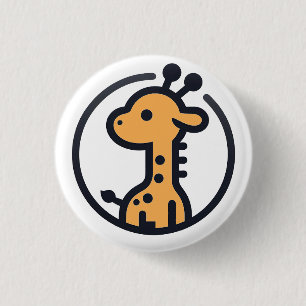 Badge Rond 2,50 Cm Girafe mignonne minimaliste simple dans un cercle