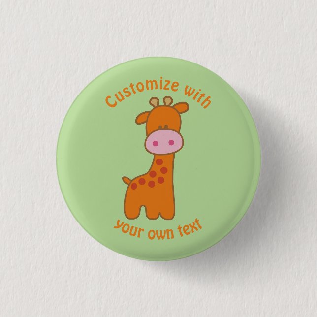 Badge Rond 2,50 Cm Giraffe de dessin personnalisé (Devant)