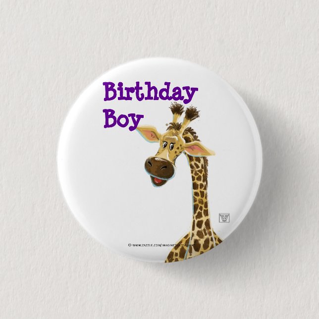 Badge Rond 2,50 Cm Giraffe de l'animal du parti (Devant)