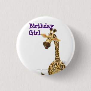 Badge Rond 2,50 Cm Giraffe de l'animal du parti