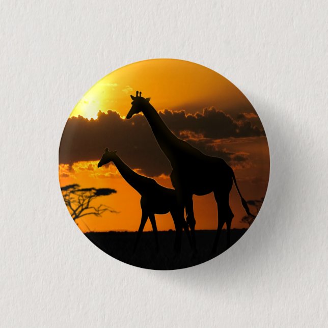 Badge Rond 2,50 Cm Giraffe Famille 2 (Devant)