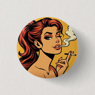 Badge Rond 2,50 Cm Girl Stoner | Comic book pop art | Smoking lovers