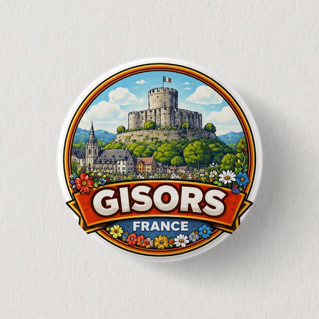 Badge Rond 2,50 Cm Gisors France  (Devant)