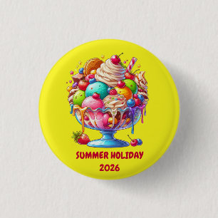 Badge Rond 2,50 Cm Glace Colorée Sundae – Illustration de Dessert Mig
