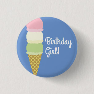Badge Rond 2,50 Cm Glace Cream Fête d'anniversaire des enfants