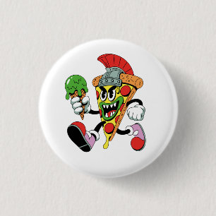 Badge Rond 2,50 Cm Gladiator Pizza Slice Italien Brainrot