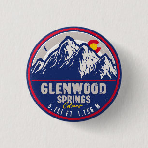 Badge Rond 2,50 Cm Glenwood Springs Colorado Ski Randonnée Mountain