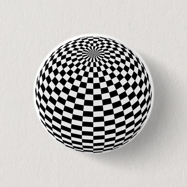 Badge Rond 2,50 Cm Globe À damiers noir/blanc Thunder_Cove (Devant)