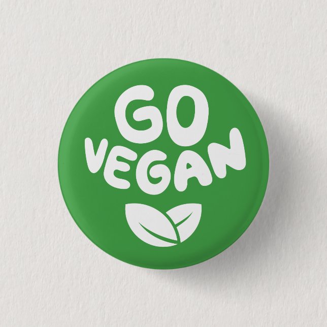 Badge Rond 2,50 Cm Go Vegan Green (Devant)