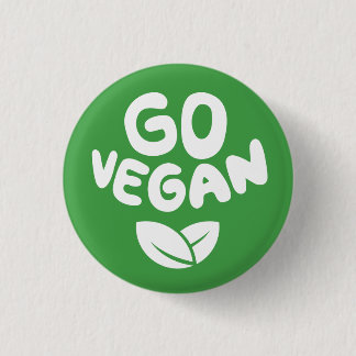 Badge Rond 2,50 Cm Go Vegan Green