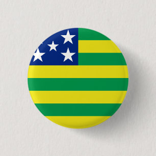 Badge Rond 2,50 Cm Goiás, bouton brésilien de drapeau d'état