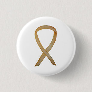 Badge Rond 2,50 Cm Gold Awareness Ribbon Custom Art Pin