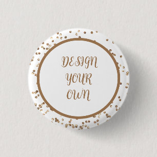 Badge Rond 2,50 Cm Gold Confetti Concevez votre propre