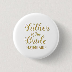 Badge Rond 2,50 Cm Gold father Of The bride Button