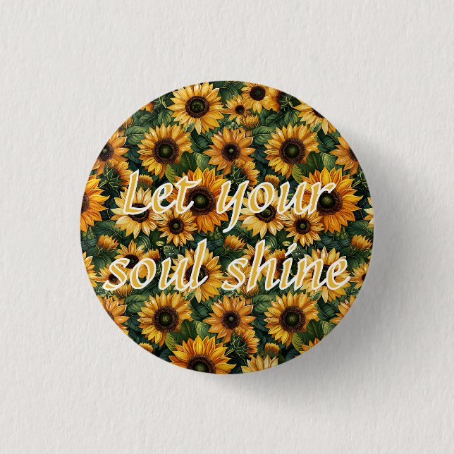 Badge Rond 2,50 Cm Golden Sunflower Bliss (Devant)